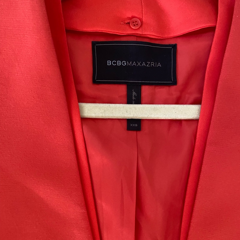 Bcbg maxazria orange blazer vest
